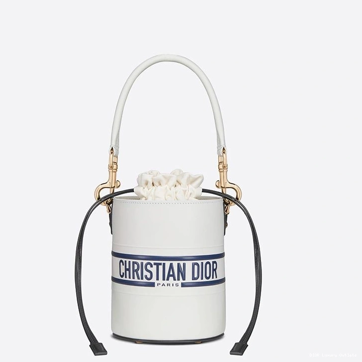 Cheap Small Bucket Bag Smooth Vibe Dior White Calfskin 0721 Luxury